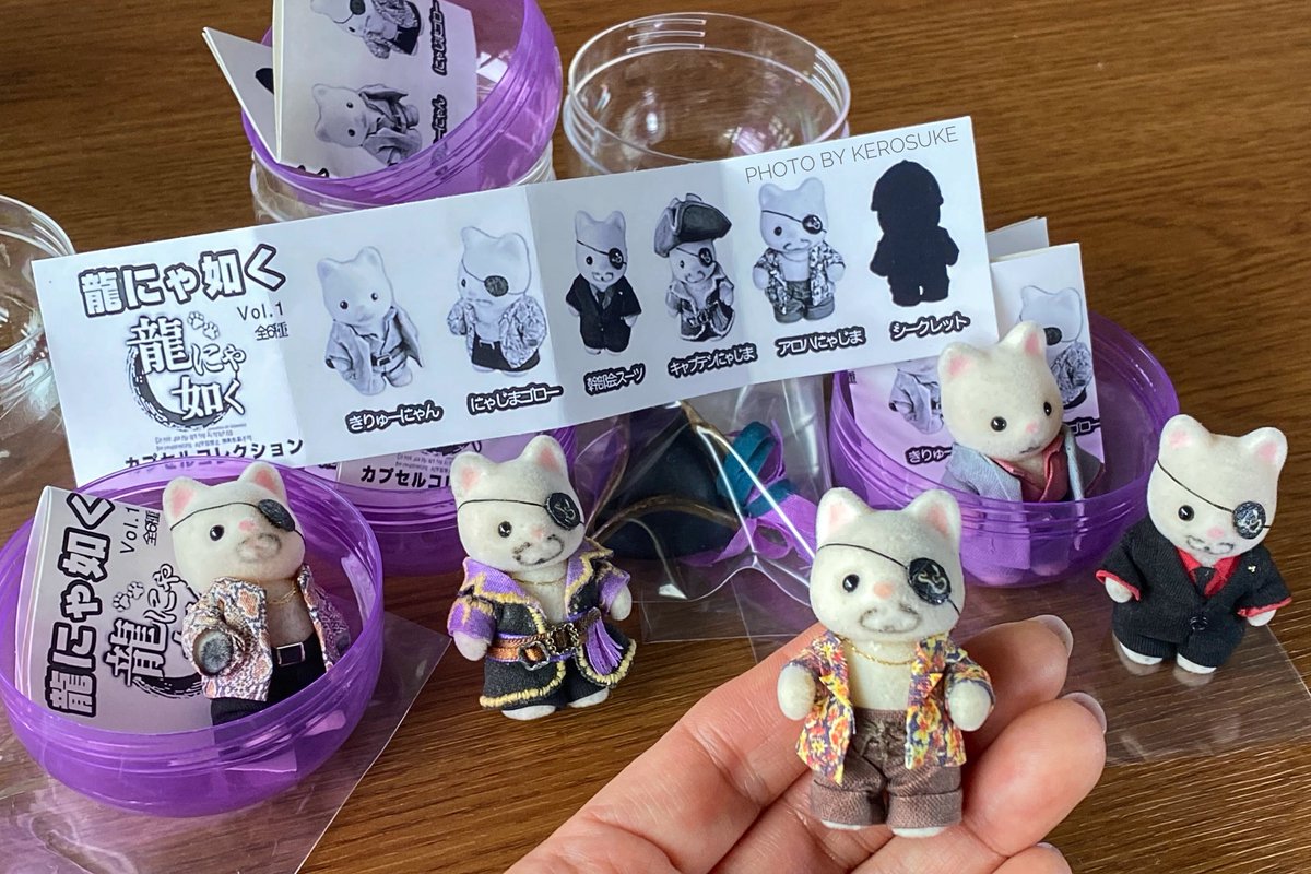 ガチャの日ならワイ渾身の作品のこれを出すしか無い！再掲する度に嬉しくなっちゃう出来栄え。自分でよく作ったなぁと感心するよホントw
#龍が如く #龍にゃ如く #シルバニア  #handmade