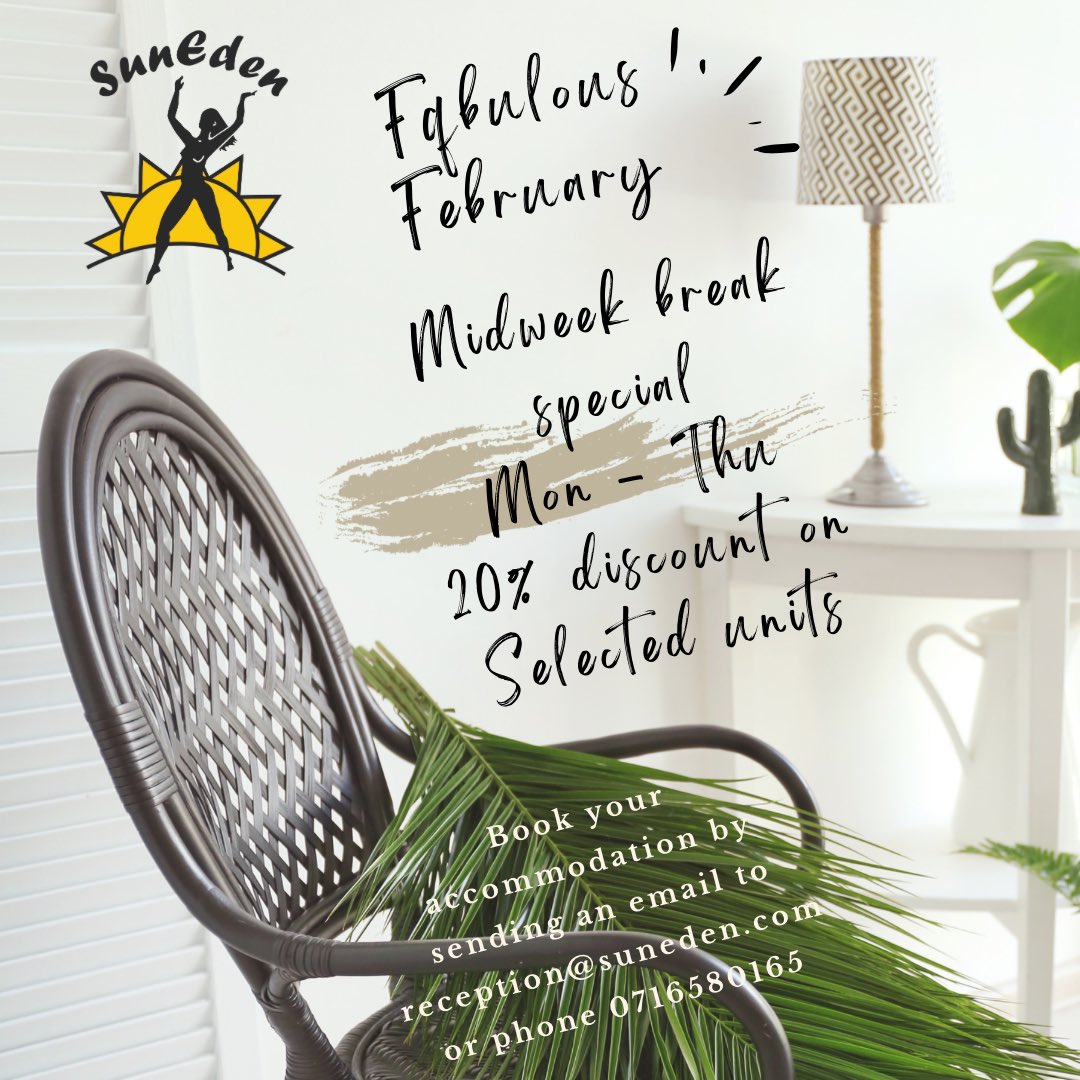 suneden_events's tweet photo. Why wait for the weekend to feel this good?
As the February sun warms the landscape, escape the hustle for a tranquil Midweek Breakaway. Enjoy the luxury of space, the beauty of the outdoors, and the peace of a quieter destination. #sunedenresort #dinokeng #midweekbreak https://t.co/rvuBqCBdZa