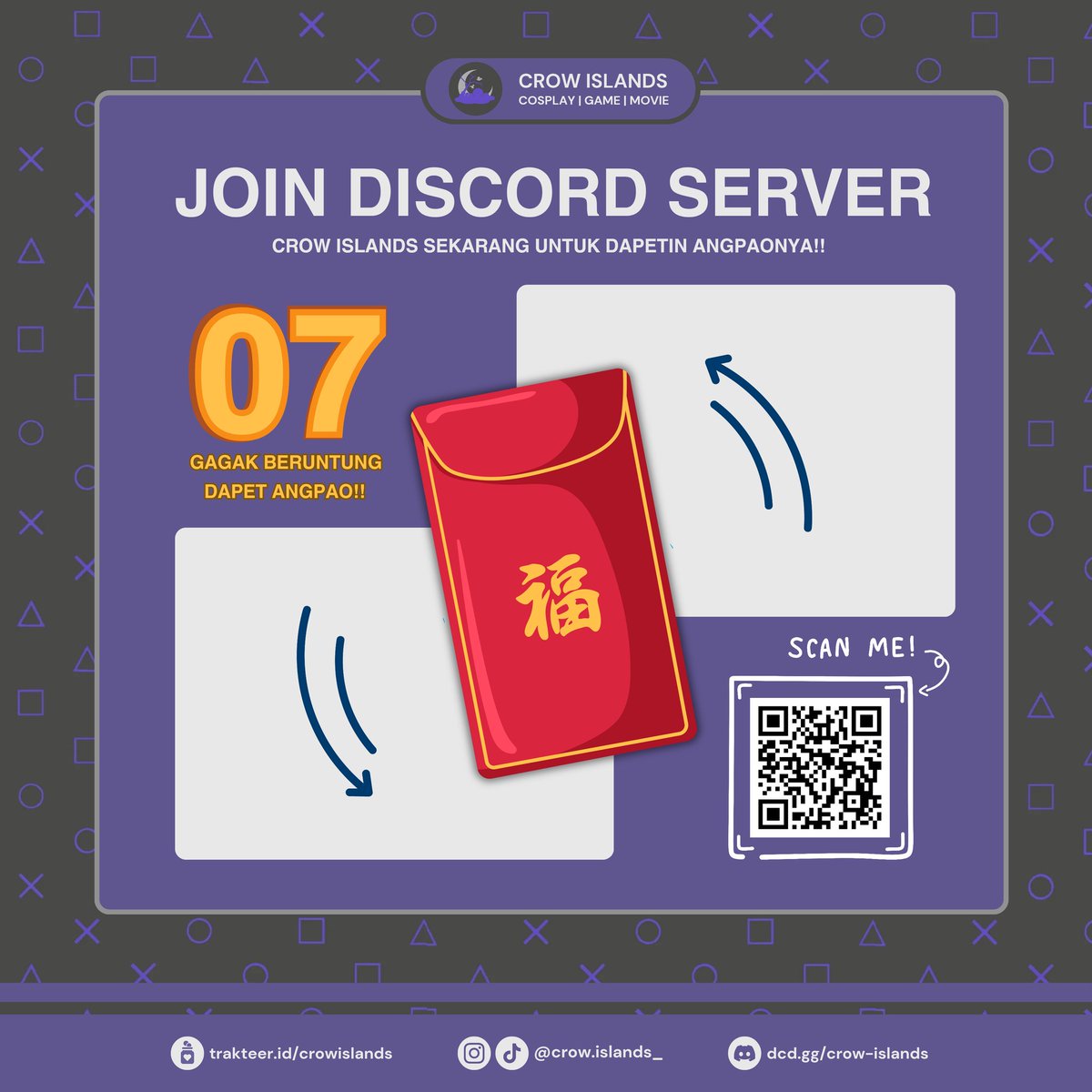 DarwinxQrow's tweet photo. GONG XI FA CAI GAESS
Crow Islands lagi bagi" Angpao Nih!!

Yuk Join Discord Servernya.
Siapa Cepat dia dapat, Semoga Hoki Gaes

Join sekarang:
https://t.co/JIuUqOZWQY

#angpao #discord #LunarNewYear #Giveaway https://t.co/q1QSUSULQr