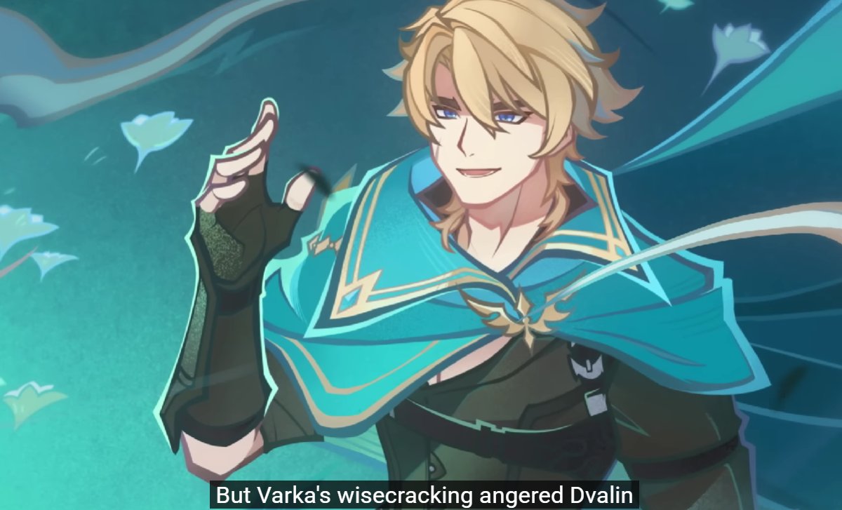 It's funny how Varka angering Dvalin because of his jokes was ordained by fate 😭😭😭