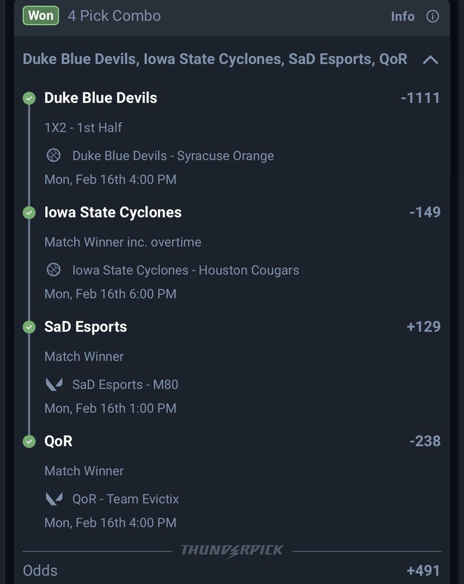 ChoZenLockZ's tweet photo. Back 2 Back +490 or higher parlays 🤑

Tune in I’ll be posting a 4man CS2 Nuke☢️ https://t.co/WWPkd6Sc1E