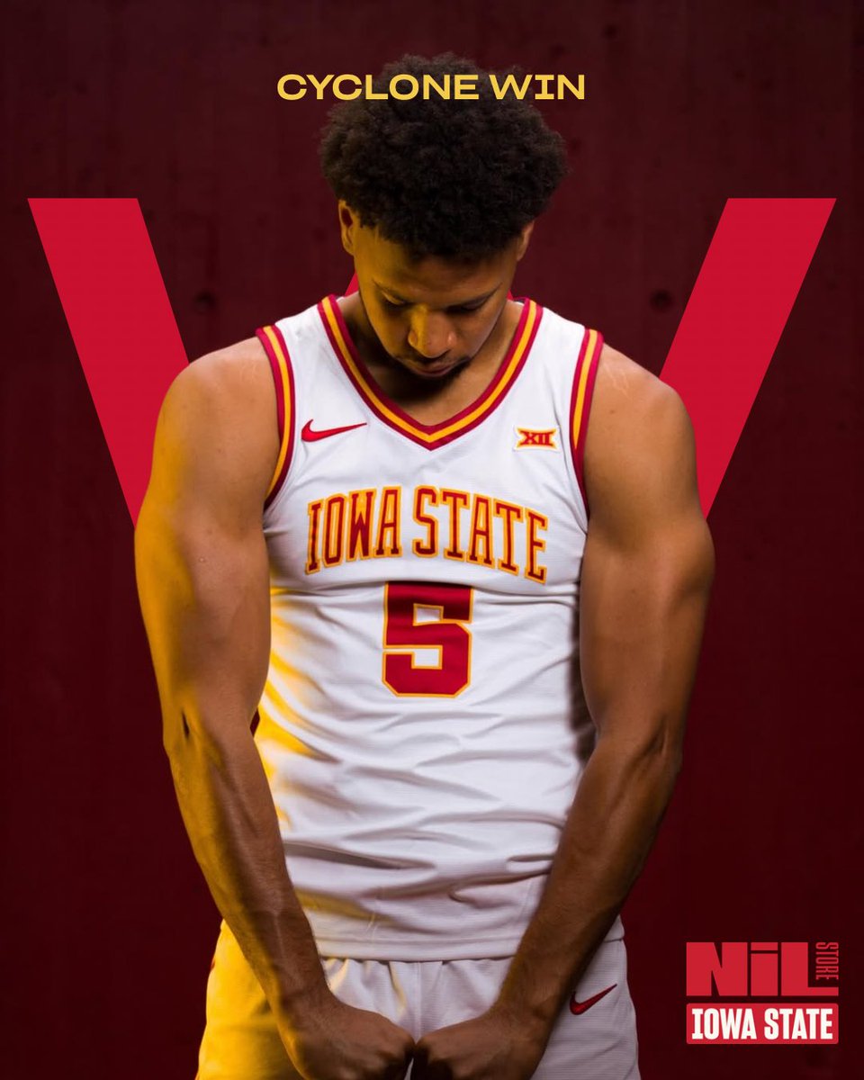 IowaStNILStore's tweet photo. DOWN GOES #2 ON PRESIDENTS’ DAY‼️🌪️

#upset #cyclonembb #iowastatembb #hiltonmagic https://t.co/mWnTO4OzOx