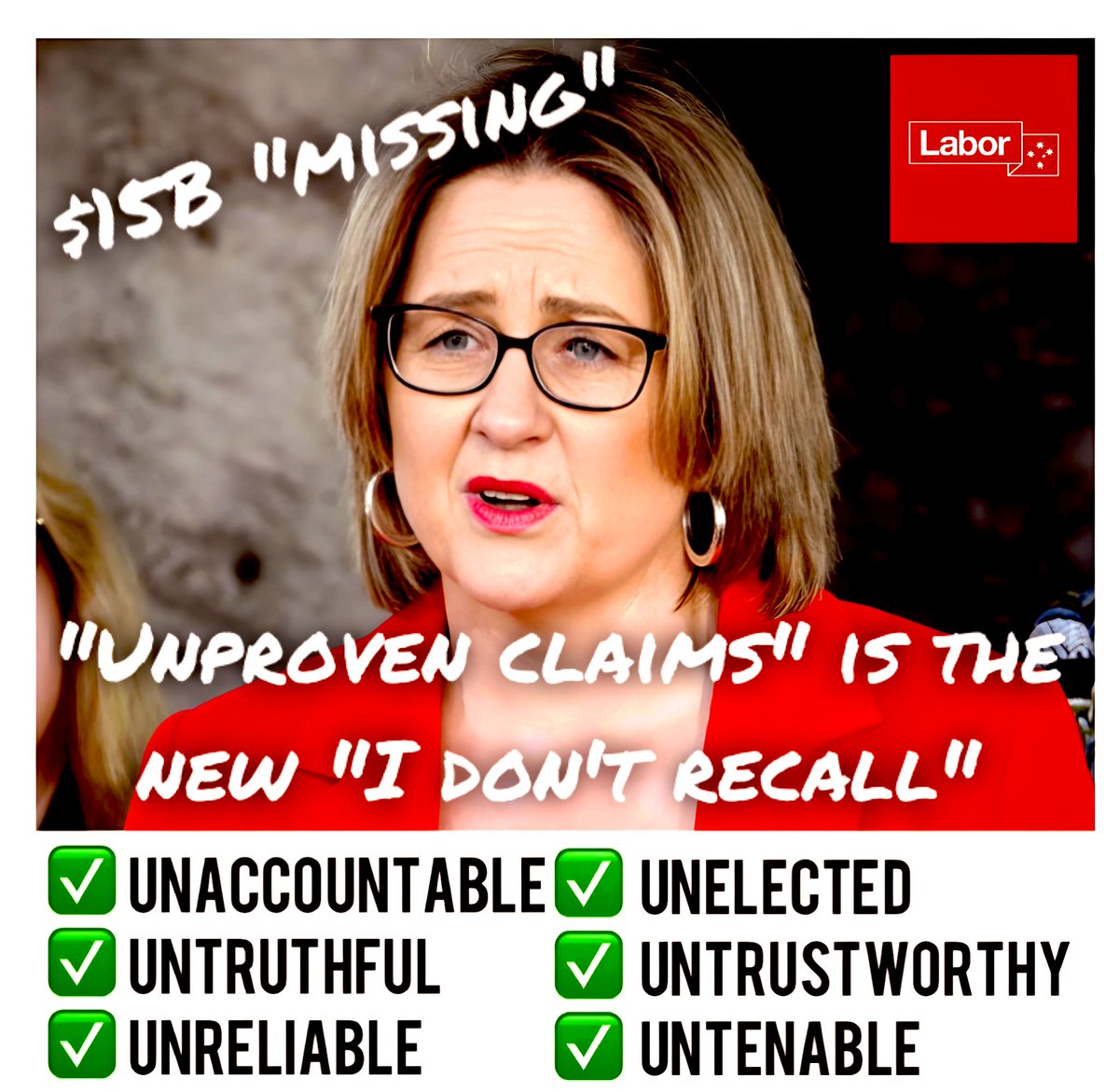 ParadoxPete99's tweet image. When the unprecedented fraud was added up, it was found between $15B - $30B was stolen from Victorian taxpayers.

When asked, the unelected "Premier" said the claims are "unproven".

Victoria needs this Government gone.