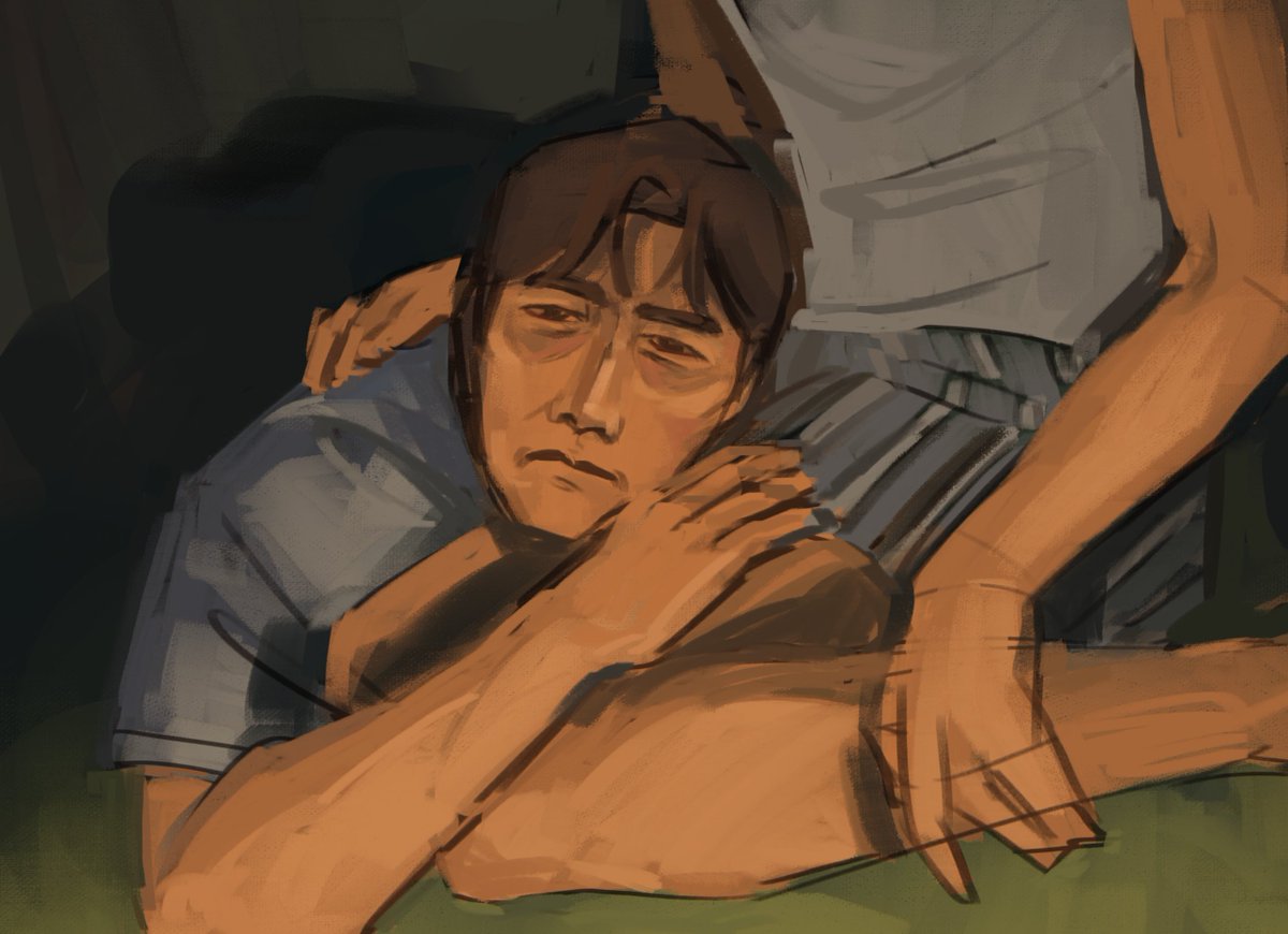 i have so many ideas and way too little time for them... i didn't even draw anything on valentines day. but i made this little sketch of pathetic inho on gihun's thighs #inhun