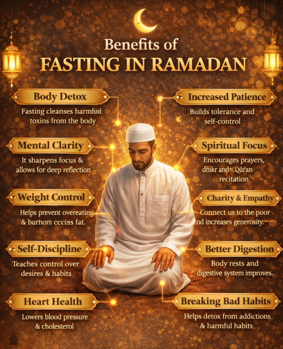 Benefit of fasting in Ramadan, retweet fissabillilah 👏👏
