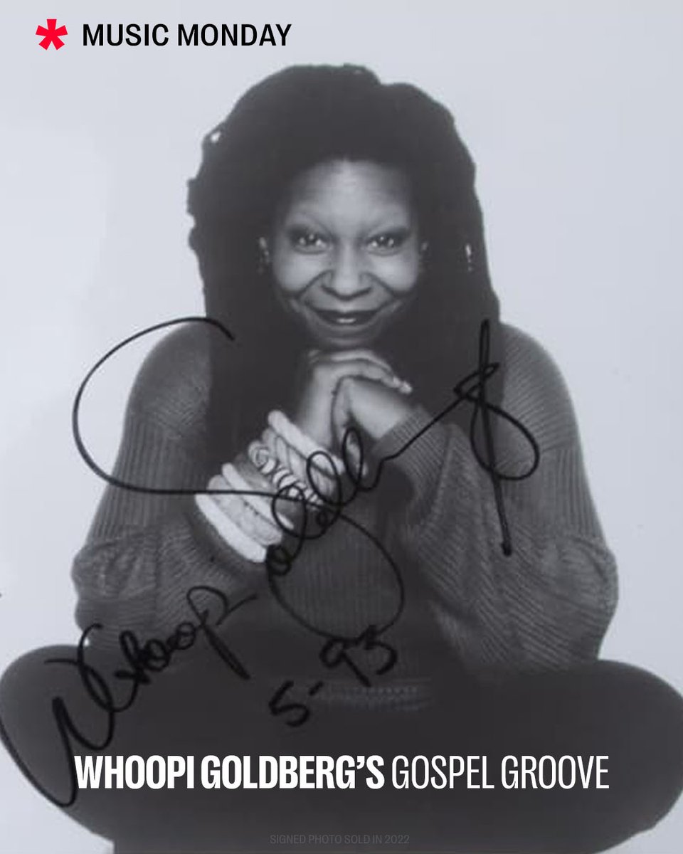 JuliensAuctions's tweet image. This #MusicMonday celebrates EGOT-winning icon Whoopi Goldberg, whose voice, presence, and instinct for performance have long extended beyond the screen and stage.

Bid now on “Whoopi Goldberg: The Collection” which features over 500 lots spanning her 40-year career where a