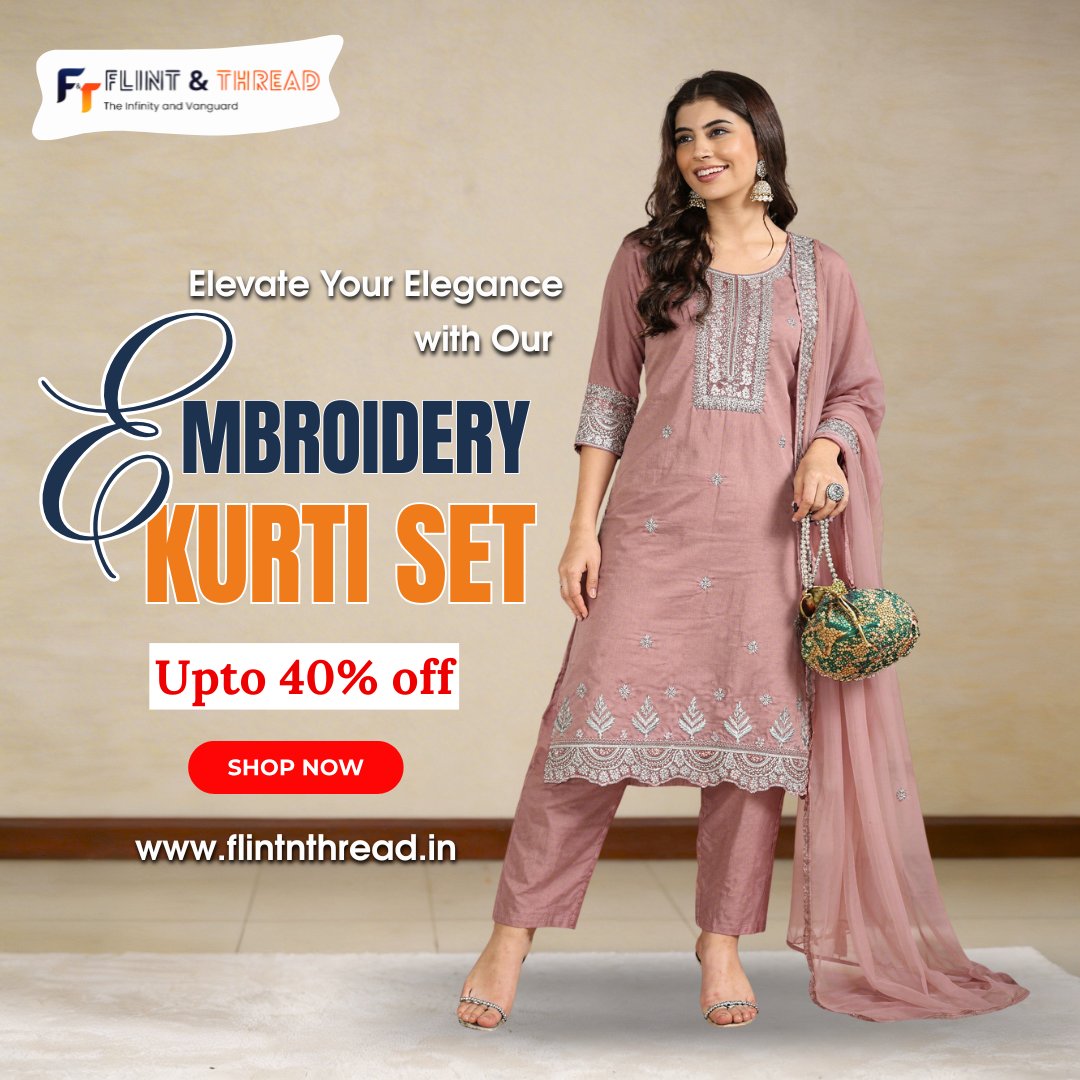flintandthread's tweet image. ✨ Elevate your elegance with timeless embroidery.
Step out in style with our Embroidery Kurti Set — perfect for festive, office, or casual wear.
🛍️ Up to 40% OFF — Limited Time!
👉 Shop Now: flintnthread.in
#FlintAndThread #EthnicWear #KurtiSet #ShopOnlineIndia #Fashion