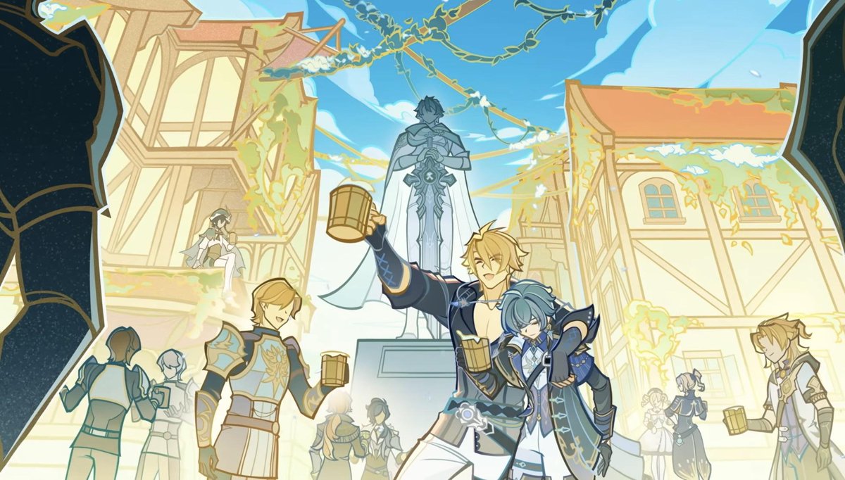 Venti, Diluc, Kaeya, Barbara, Jean, Albedo &amp; Lohen in Varka's animated short 

#GenshinImpact