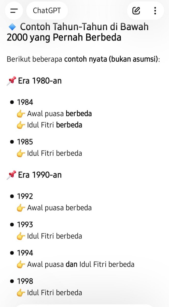 Saat Soeharto berkuasa, berkali-kali terjadi awal puasa dan/atau lebaran beda antara pemerintah dengan ormas. Biasa aja dan ga ribut kayak tetangga sebelah.