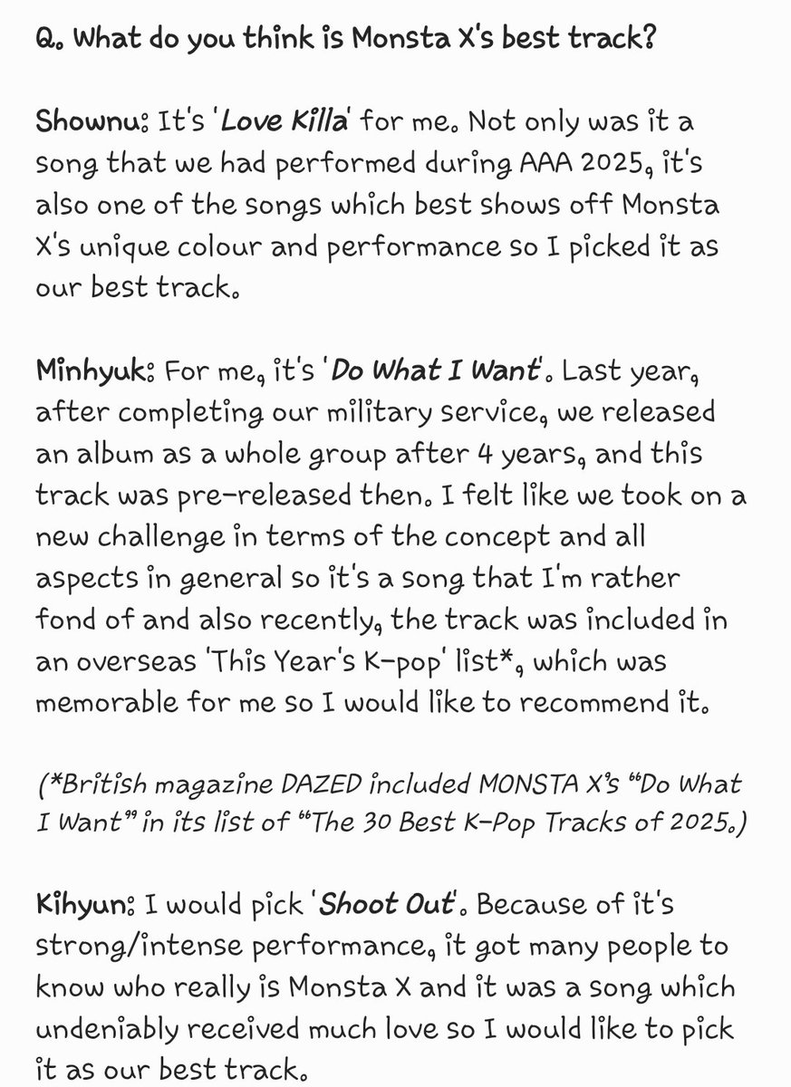 tomyluvshownu's tweet photo. 'Legends' Monsta X: "Already 10 Yrs.. We've Written a Page in K-Pop."

Q. What do u think is MX's best track?

🐻: Love Killa
🐶: Do What I Want
🐹: Shoot Out
🐢: Beautiful
🐝: DRAMARAMA
🐱: Love Killa

🔗https://t.co/xa6CTwk1IY

#셔누 #민혁 #기현 #형원
#주헌 #아이엠 #몬스타엑스 https://t.co/W0pB6Hkhde