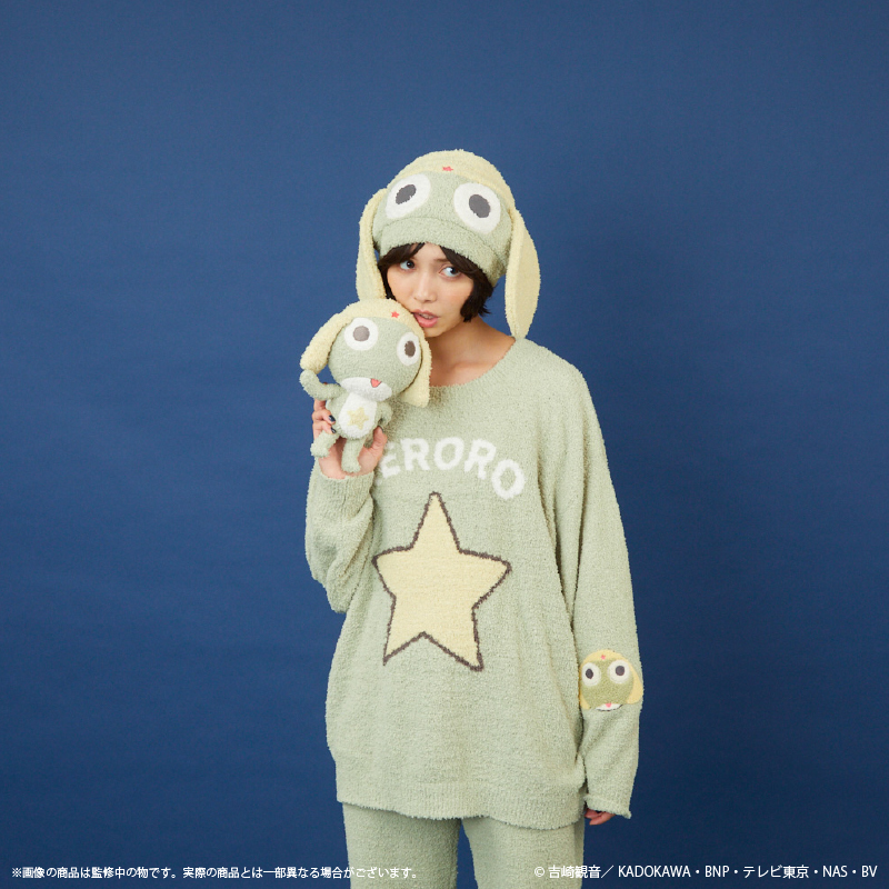 official_palude's tweet photo. ☆---------------------------
アニメ「#ケロロ軍曹」
ルームウェアであります！
----------------------------☆

🐸ルームウェアプルオーバー

各キャラクターのモチーフをニットのジャガード編みで表現しました🧶
袖にはもこもこ刺繍のケロロ達が！

ご購入はこちら🔽
https://t.co/gKhqFvOMh6 https://t.co/yKTUSPah5u