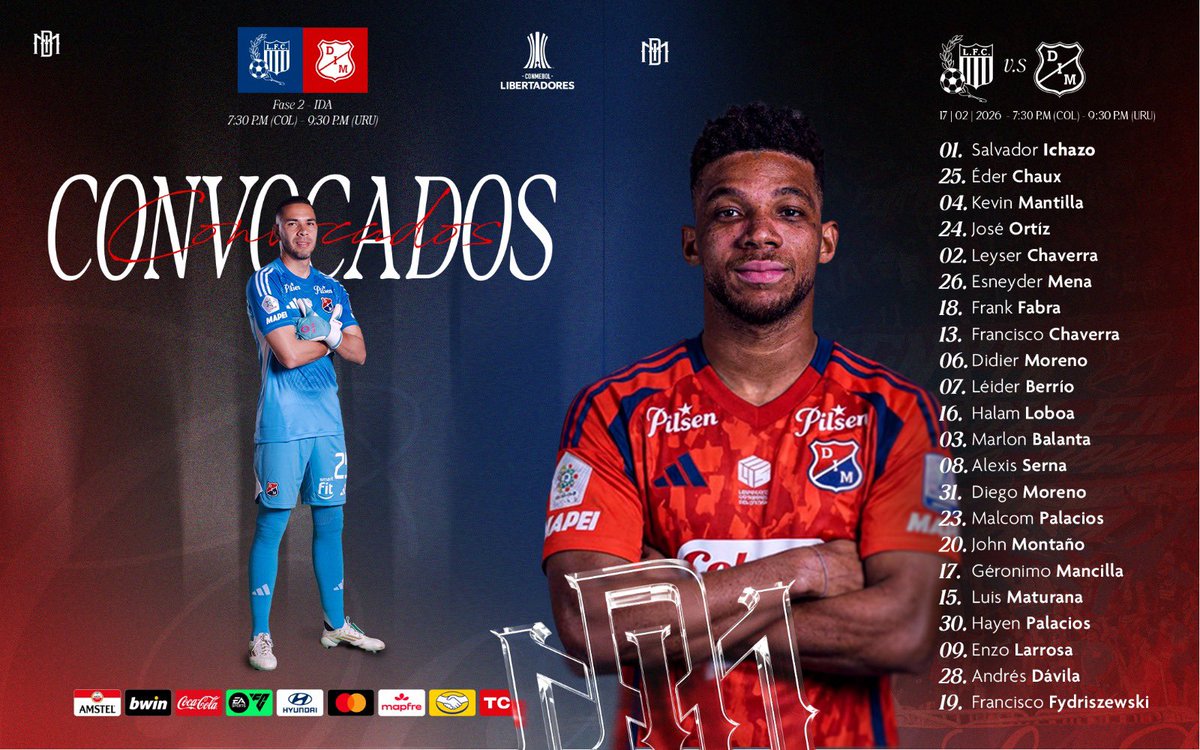 [🔴🔵] Los viajeros a territorio uruguayo para el juego de CONMEBOL Libertadores este martes.