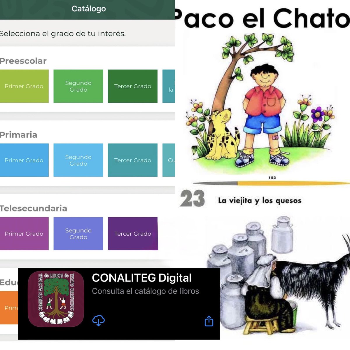 Les recuerdo que desde hace un buen tiempo, la SEP lanzó una app para que puedas leer los libros de tu infancia en tu celular.

Están disponibles los libros desde la generación de 1960 hasta la actual.

Aquí podrás leer Paco el Chato y decenas de libros más.

CONALITEG Digital.