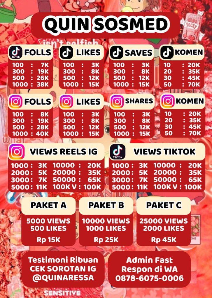 testiares's tweet photo. Ready  —  jual followers līkēs vīēws tíktōk tt īg shōpēē īnstāgrām īndōnēsīā īndō līkē vīēw fōll fōllower

🎀testi cek x: QUINARESSA
📞fāstrēsp wā: 087860750006

t. jāsā būzzēr cōmmēnt belī kōmēn real mūrāh upfōlls wts wtb uplīkē tāmbāh fōlls cēpāt vīēwērs vt reels zonauang 8167 https://t.co/C0BLcL3Aqa