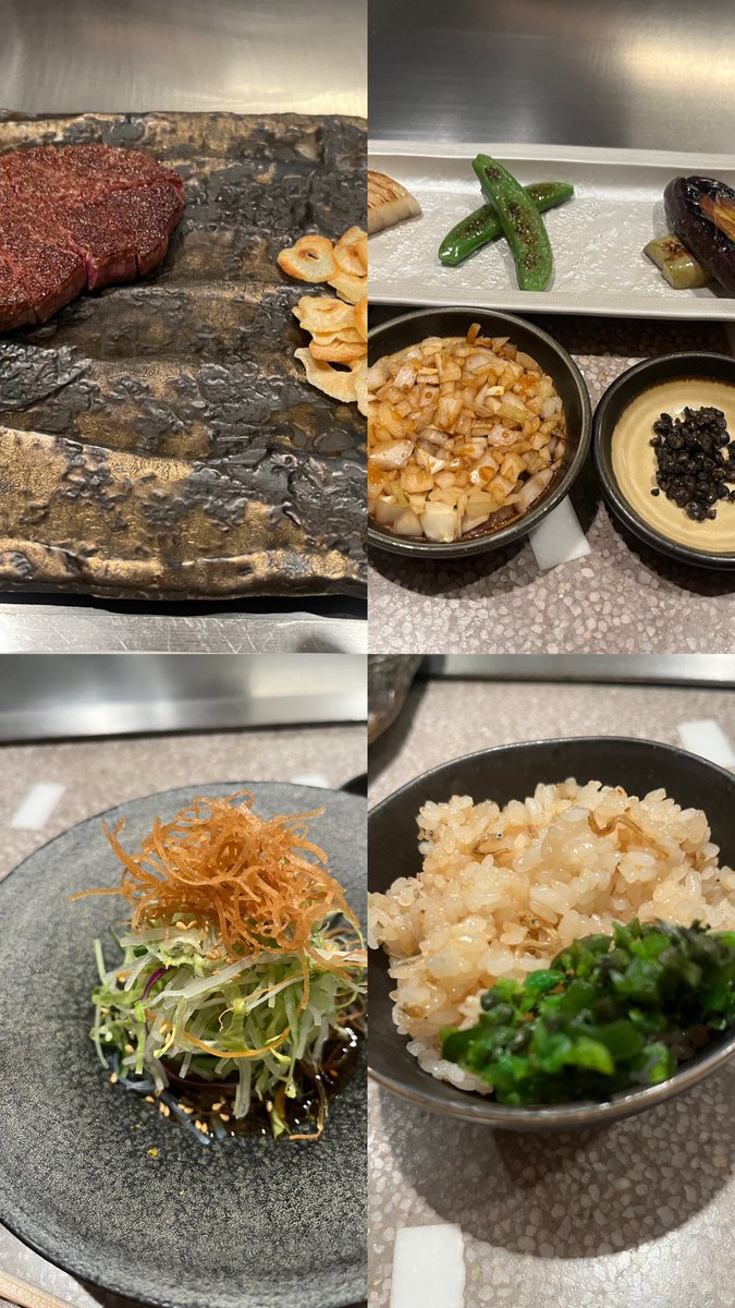 昨夜のザ・ペニンシュラ東京のモンシェルトントンでのディナー。

鉄板焼き食べた中でも美味しい方だったかな？2人10万くらい。
お連れさんありがとうございました。