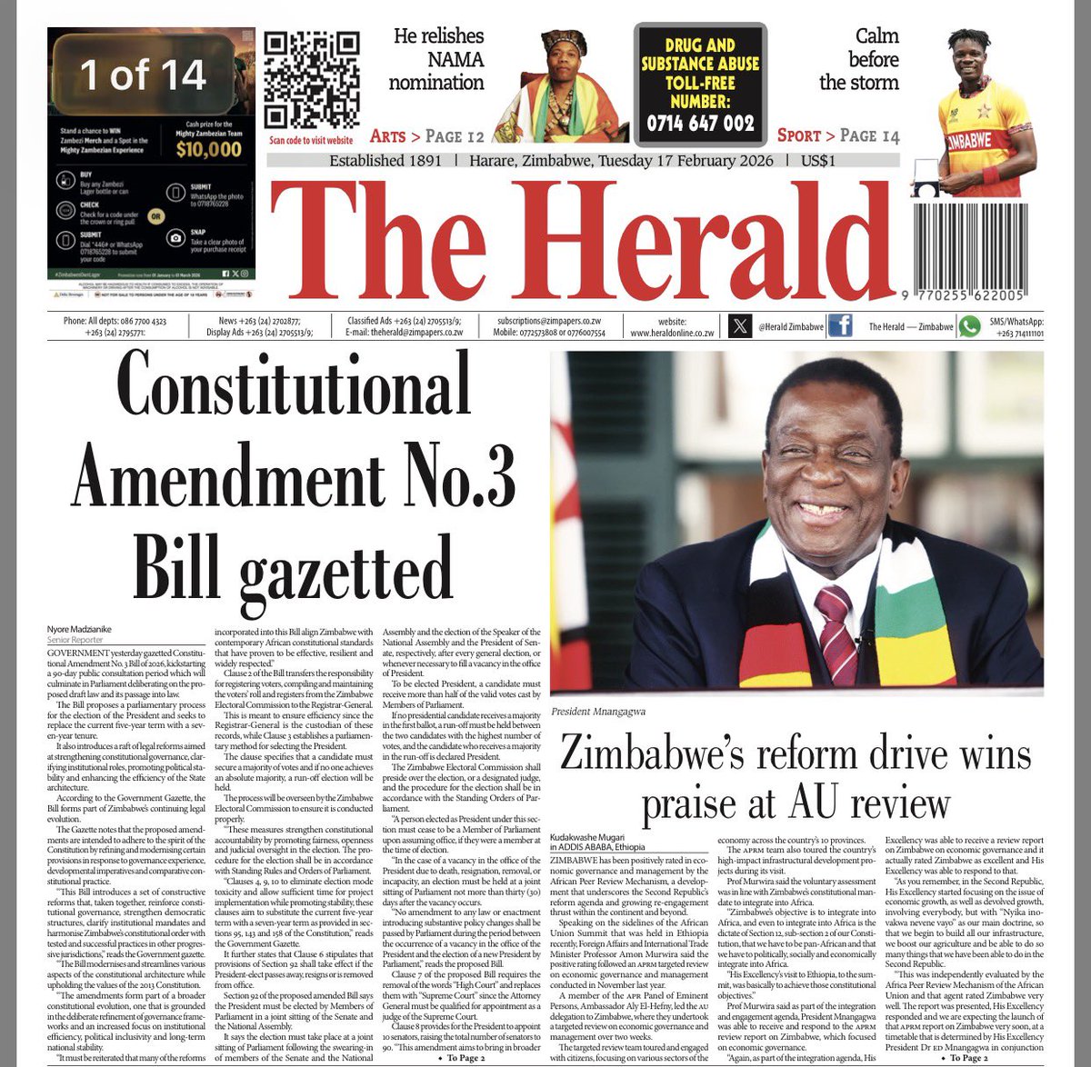 The Bill has been gazetted.