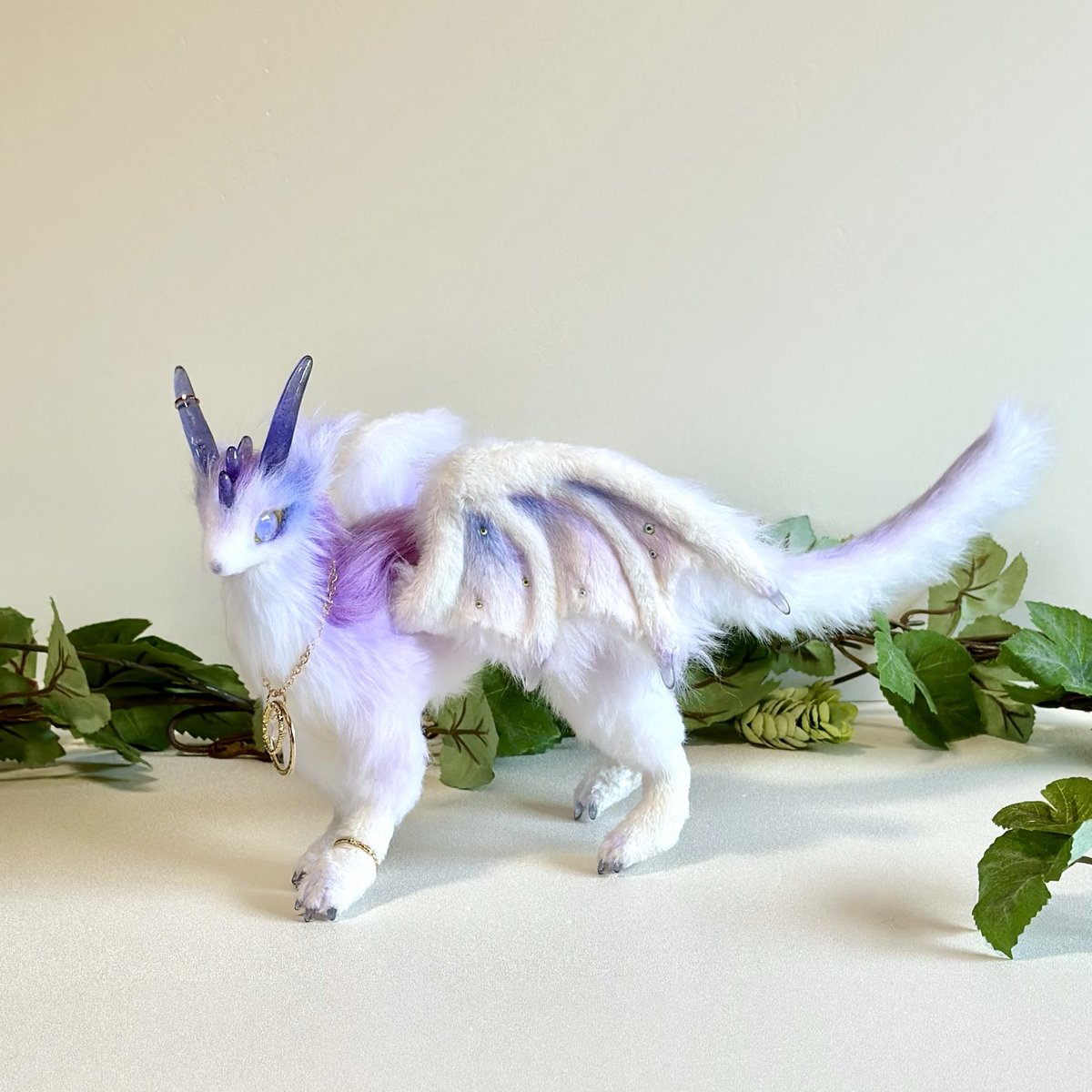 ラベンダーカラーのドラゴンが誕生しました♪🪻 #アートドール #ドラゴン