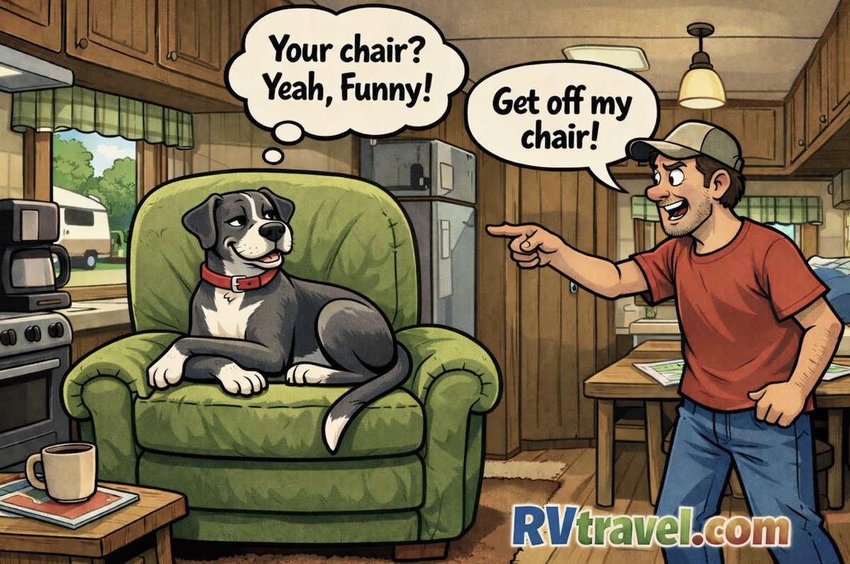 rvtravel's tweet photo. Anyone who travels with a dog knows this is true. Feel free to share this anywhere you wish. It's public domain. #rv #dogs #rvtravel https://t.co/OD8OgMQ1oD