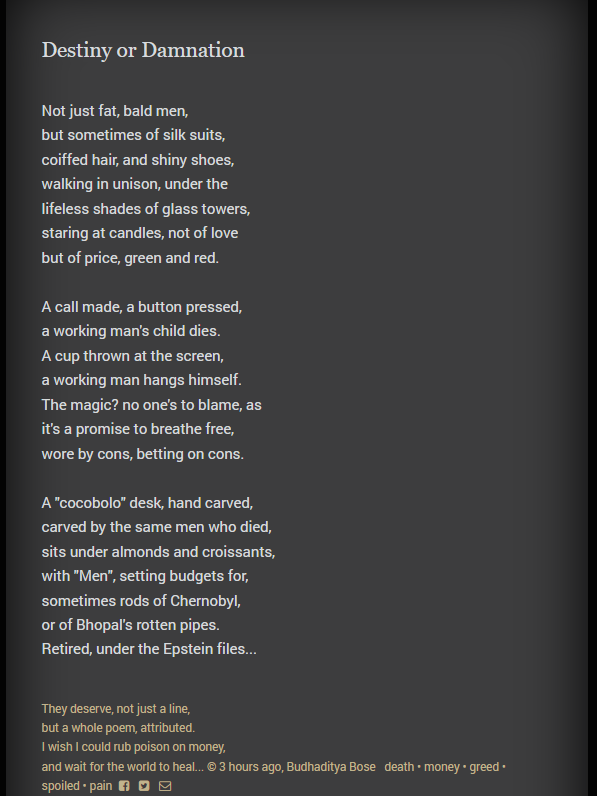 ProfessorVeil's tweet photo. As just a line in my last poem wasn't enough. The world needed a piece, attributed.

#poetry #future #business #corporate #money #wealth #wallstreet #greed https://t.co/OaMwVlOsrs