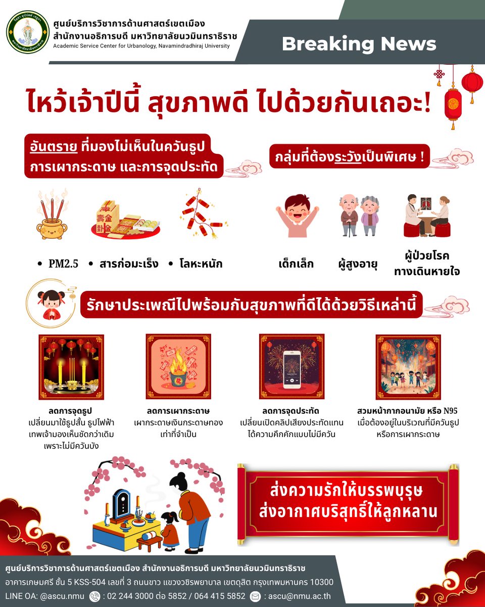 Navamindradhir1's tweet photo. ตรุษจีนนี้ ไหว้เจ้าแบบ "Clean &amp; Safe" ดีต่อใจ ดีต่อปอด! 🧧🏮

ควันธูป-เผากระดาษ-ประทัด แฝงด้วย PM2.5 และสารก่อมะเร็งที่ทำร้ายสุขภาพเด็กและผู้สูงอายุแบบเงียบๆ

เช็ก 4 วิธีไหว้แบบรักษ์โลก:✅ ธูปสั้น/ธูปไฟฟ้า: ไร้ควัน เทพเจ้าเห็นหน้าชัด ✅ เผากระดาษพอประมาณ: ลดสารพิษและโลหะหนัก https://t.co/vWLUFPlrzO
