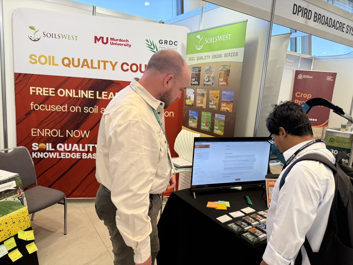 AmberB_C's tweet image. Free, online #Soil Quality Courses with options suited from agricultural soil expert to an introduction to soils. It was lovely to chat to @SoilsWest about this at #GRDCUpdate - I’m definitely going to check it out! 🌱
@GRDCWest @MurdochUni