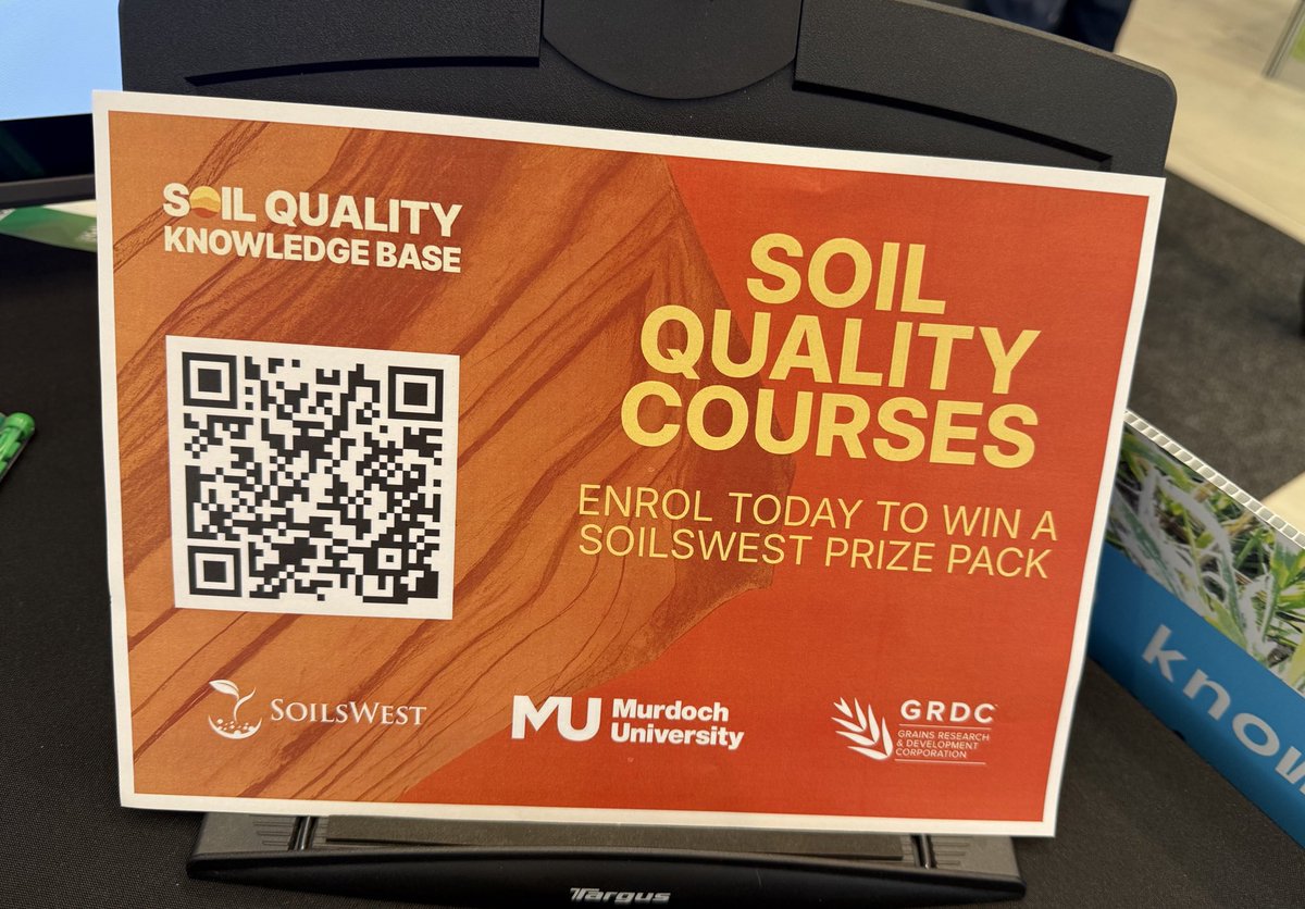 AmberB_C's tweet image. Free, online #Soil Quality Courses with options suited from agricultural soil expert to an introduction to soils. It was lovely to chat to @SoilsWest about this at #GRDCUpdate - I’m definitely going to check it out! 🌱
@GRDCWest @MurdochUni