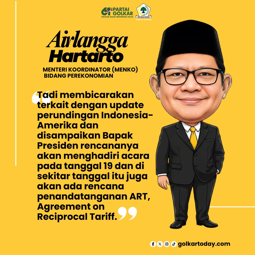 Menko Perekonomian Airlangga Hartarto Pastikan Tarif Dagang AS Turun Jadi 19 Persen, Prabowo Segera Teken ART

#partaigolkar #bahlillahadalia #golkarpedia #golkar2029

golkartoday.com/menko-perekono…