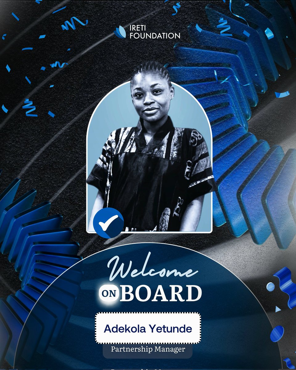 Ireti_NGO's tweet photo. We are excited to welcome our latest team member, Adekola Yetunde, to the Ireti Foundation team as our new Partnership Manager! 

​Here's to an incredible journey of driving social impact and accomplishing more together! 
​
​#teamireti #iretifoundation #partnershipmanager https://t.co/js9l5RPCkk