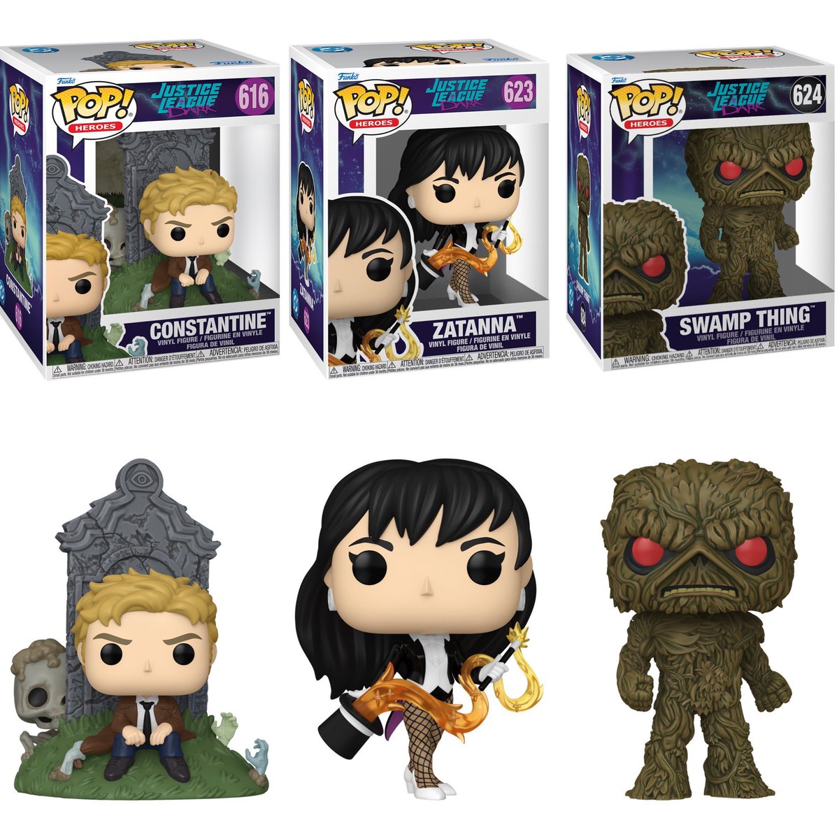 FunkoPOPsNews's tweet photo. First look! Justice League Dark Funko POPs! Constantine, Zatanna and Swamp Thing go live at the links below .. Wednesday! 9AM PT!

   EE ~ https://t.co/XurPTFClCe
   Amzn ~ https://t.co/S0Ueqh6lBM
   FS ~ https://t.co/ytLeTMq9Pd

#Ad #JusticeLeague #DC #FunkoPOPNews #Funko #FunkoPOP