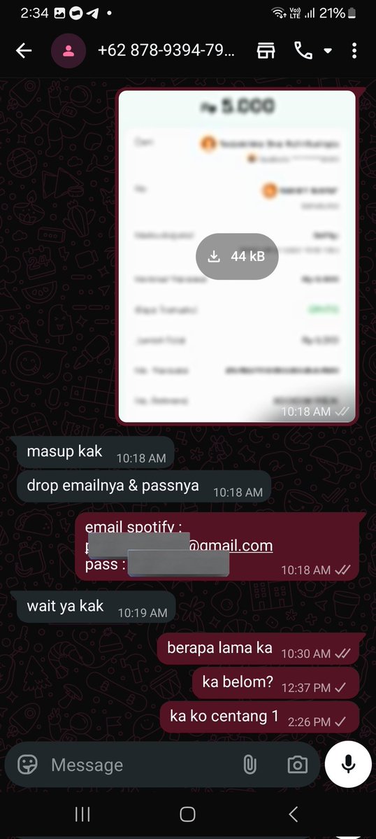 tsslnk3's tweet image. HELP RT PENIPU
gua beli spotify indplan mau pake akun sendiri udah gua tambahin 5k TAPI ABIS ITU DI BLOCK
nih akunnya @melodgic bocah kampung

ni orang masi aja reply2 berkeliaran jualan

087893947922 no wanya

ROT IN HELL U BITCH
#zonauang #penipu #kampung