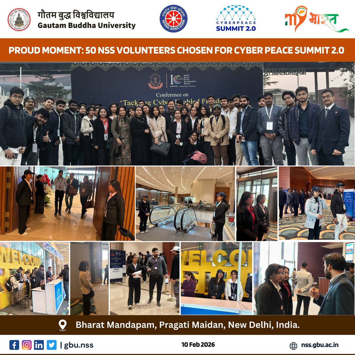 gbunss's tweet photo. β¨ Proud Moment!
50 NSS Volunteers from Gautam Buddha University proudly represented the spirit of service at Cyber Peace Summit 2.0
Not Me But You β in action. ππ€
@NSSRDUPUK
@YASMinistry
@_NSSIndia @myogiadityanath
#ProudMoment #NSSGBU #CyberPeaceSummit2 #NotMeButYou https://t.co/gtK8TGQi6P