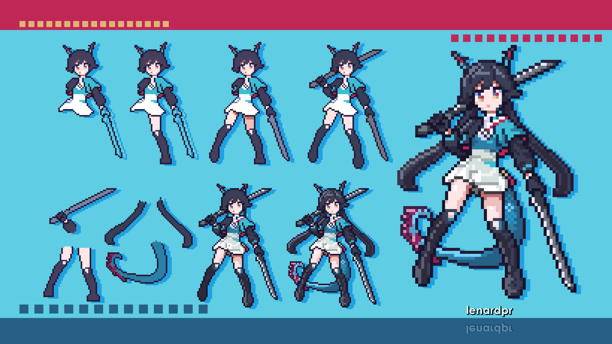 My Chen Qianyu pixelart process #ArknightsEndfield