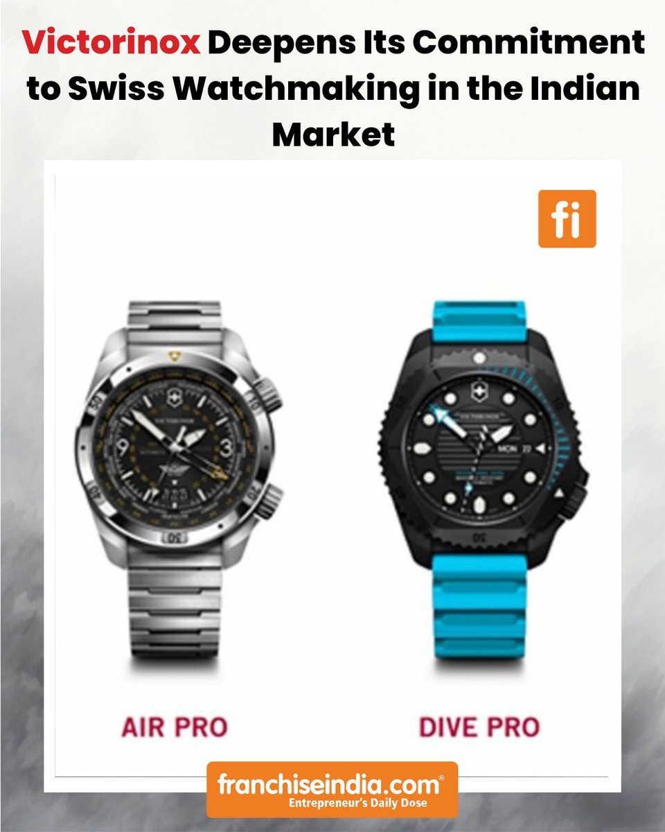 FranchiseIndia's tweet image. Victorinox is strengthening its presence in India’s premium watch segment, with all timepieces crafted at its Watch Competence Centre in Delémont, Switzerland, leveraging 140+ years of Swiss heritage.

shorturl.at/r6lqy

#Victorinox #SwissWatches #LuxuryTimepieces