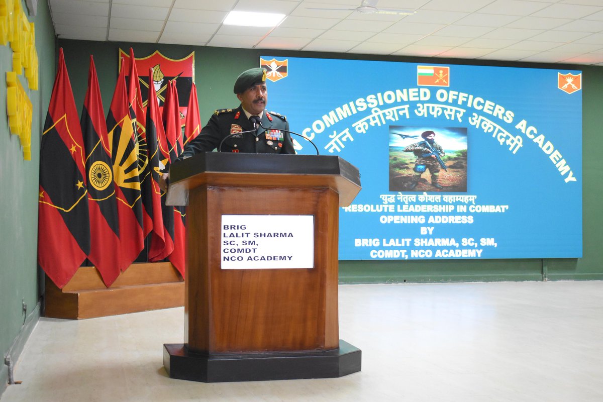 artrac_ia's tweet photo. “𝐍𝐂𝐎 𝐀𝐜𝐚𝐝𝐞𝐦𝐲, 𝐃𝐡𝐚𝐧𝐚”
Combat Leadership Course for Junior Leaders of #IndianArmy commenced on 16 Feb 2026 at NCO Academy, Dhana.
#NCOs from the Combat & Combat Support Arms of the #IndianArmy will undergo a transformative Six weeks of Combat Leadership Training.
In the backdrop of a rapidly evolving Battlefield and disruptive Technological means of Warfare, the aim of the Course is to strengthen their cognitive & technical skills, Leadership competencies such as decision-making & problem-solving.
Instagram- https://t.co/z6ahzn7OSH
Facebook- https://t.co/9cboQCo7fn
#JuniorLeaders
#NCOAcademy
#ARTRAC
#IndianArmy
@adgpi