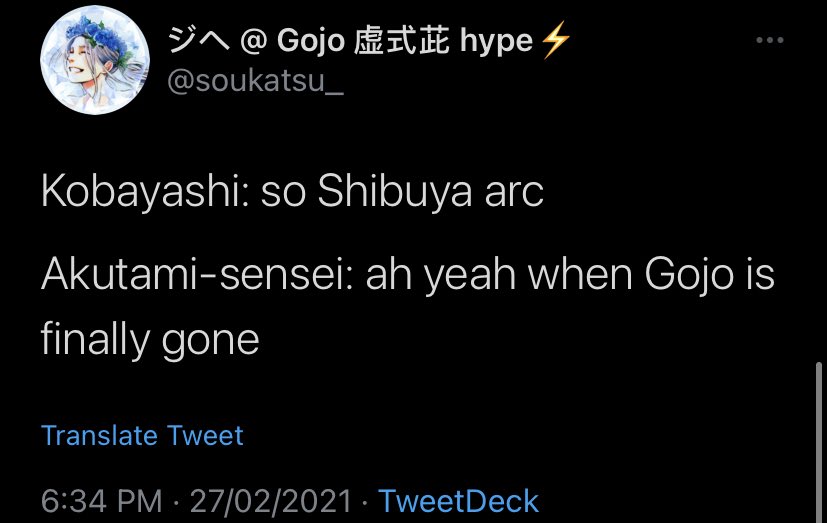 lkkaikikolkkai's tweet image. "Gege hates Gojo"
Reality: Gege based Gojo off of themself