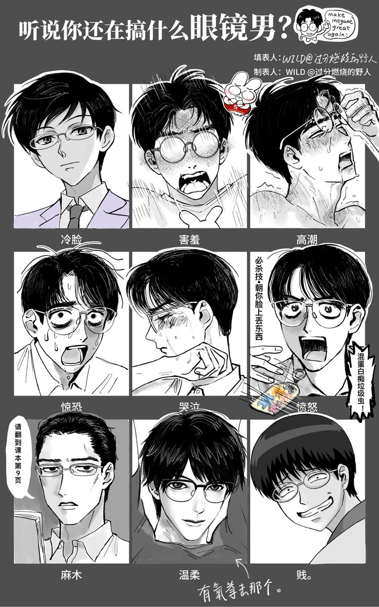 眼镜男九宫格👓