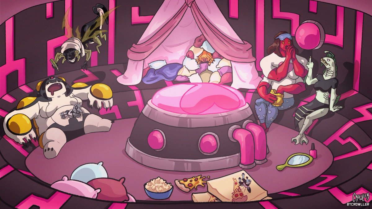 Uff aún no acaba el día así que aún cuenta para el reto del #SanValentrix2026 "sleepover" el día de ayer no salió dibujin del reto por qué subí la portada alternativa y quería espaciar muahaja en fin, dibujin
    
#Chaquetrix #digitalart