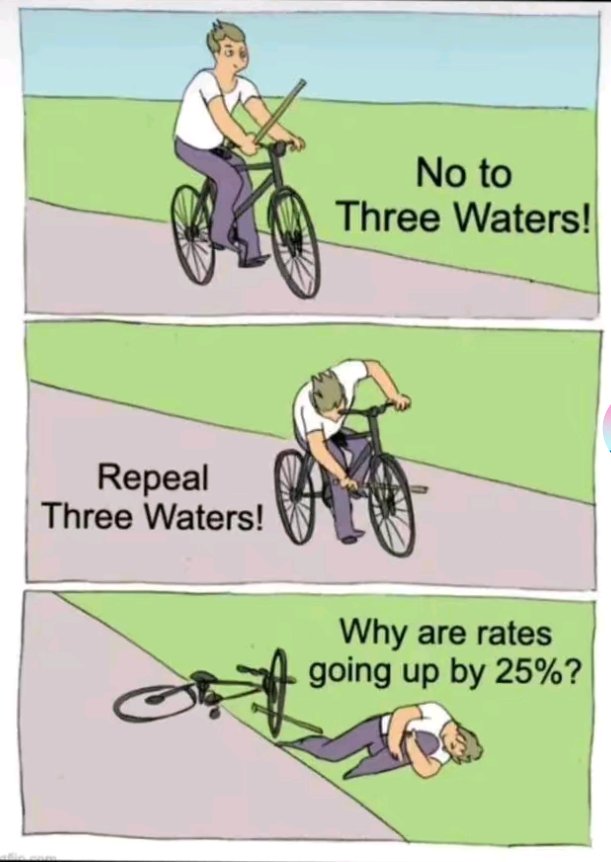 KarlDotKiwi's tweet image. Well done all those who were anti #3Waters (which btw was proposed under Keys nACTional Grabberment) but this #CoC-Up of a Grabberment scrapped it and replaced it with... Nothing (like the CS Ferry's).
Now Wellington, Christchurch and Dunedin Harbours are swimming in shyte!