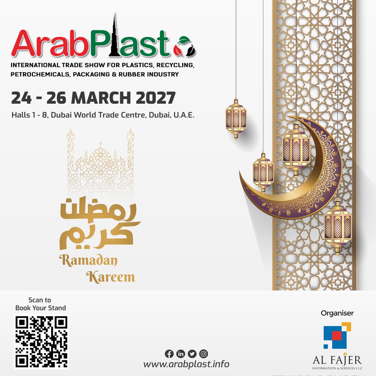 ArabPlast 2027 returns on 24–26 March 2027, bringing together global leaders in plastics, recycling, petrochemicals, packaging, and rubber industries. Join us and book your stand today

arabplast.info
24 – 26 March 2027
Dubai World Trade Centre, Halls 1–8

#ArabPlast2027