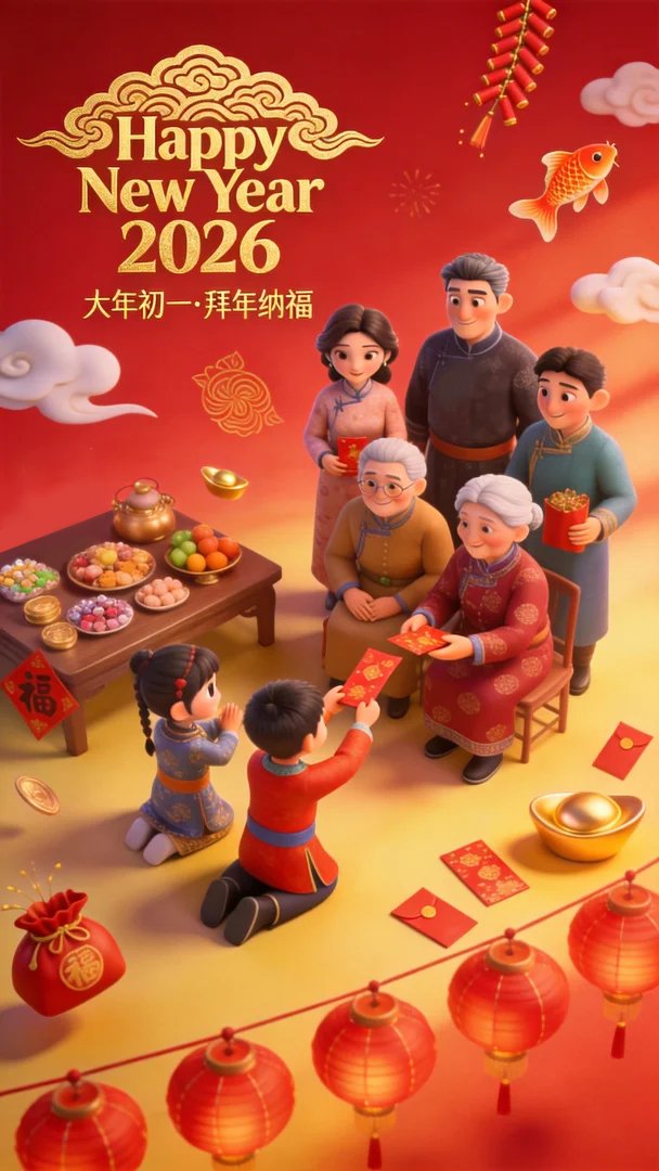 kelulungongzuo's tweet image. New Year, New Blessings.
Family reunion is the greatest wealth.
大年初一，纳福迎祥。
家人闲坐，灯火可亲。🏮
#HappyLunarNewYear #FamilyReunion