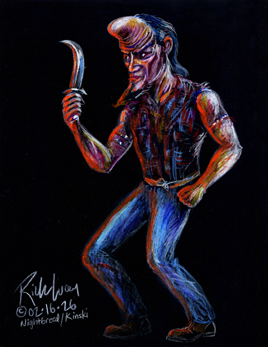 Thedocbot's tweet photo. The new Monday Monster is here and this year once a month I will adapt others monsters. This is Kinski from NIGHTBREED! It is FOR SALE! Chills! #mondaymonster #monster #monsterart #drawrick #horror #horrorart #horrordrawing #artforsale #Nightbreed #filmcharacter https://t.co/E2Hobj34Nx