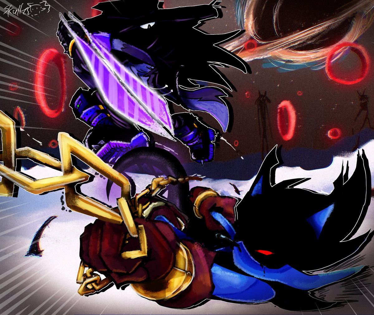 🌀: A fight at the edge of the multiverse... Defender vs. Midnight 

(Midnight the  Unknown by: <a href="/IamJustHari/">JustHari</a> )