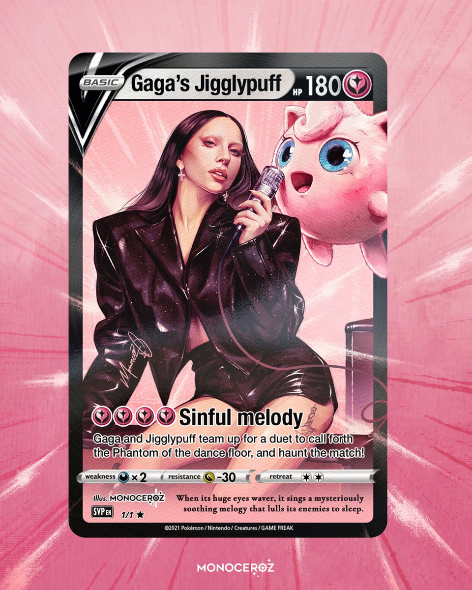 Monocer_ozz's tweet image. Bubblegum duet 💗 @ladygaga #ladygaga #pokemon30thanniversary