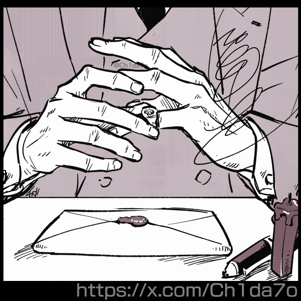 封蝋をシグネットリングでやるのほぼほぼ描く機会がないですがとても良きだなとおもいます