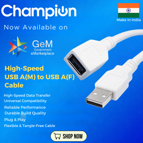 ChampionComps's tweet image. Upgrade Your Connectivity with Champion USB Cable
Visit our site now - championindia.com
#ChampionBrand #ChampionCables #USBACable #USBAtoUSBA #DataTransfer #HighSpeedCable #MadeInIndia #GeM #GovernmenteMarketplace #ElectronicsIndia #TechAccessories #DurableCable