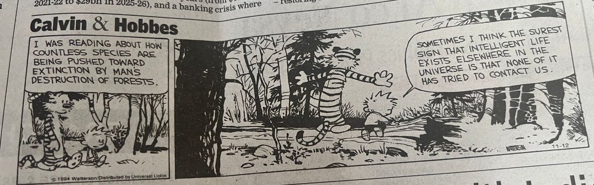Somreetb's tweet photo. Calvin is never wrong. #CalvinandHobbes https://t.co/rqnYUeWQyf