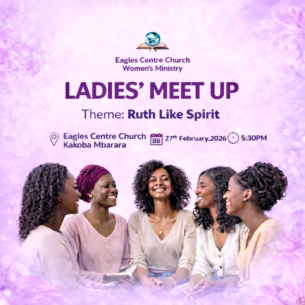 Eaglesccug's tweet image. Ladies, it’s our time 💜

Join us for Ladies’ Meet Up
Theme: Ruth Like Spirit
📍 Eagles Centre Church, Kakoba Mbarara
🗓 27th Feb 2026
⏰ 5:30PM
Come expectant ✨ #LadiesMeetUp #WomenOfFaith