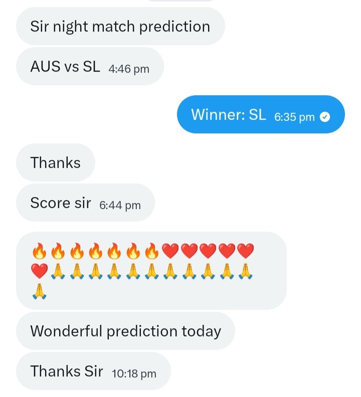 Astrocalf1111's tweet photo. Predicted the same results of #AusVsSL last night to the paid clients 😊 #AUSvSL #slvsaus
#astrology #cricket #paid #Predictions
#T20WorldCup #T20WC2026 #T20WorldCup2026 #T20WC https://t.co/2dPcTyLFYr