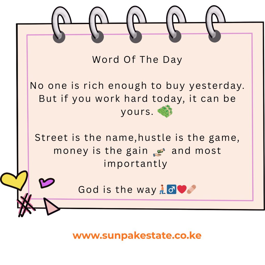 claire_korir's tweet image. As you pray for richness, pray also for consitency and always put God first. 

sunpakestate.co.ke

#TuesdayMotivation
#SunpakEstateKe
#HustleHard