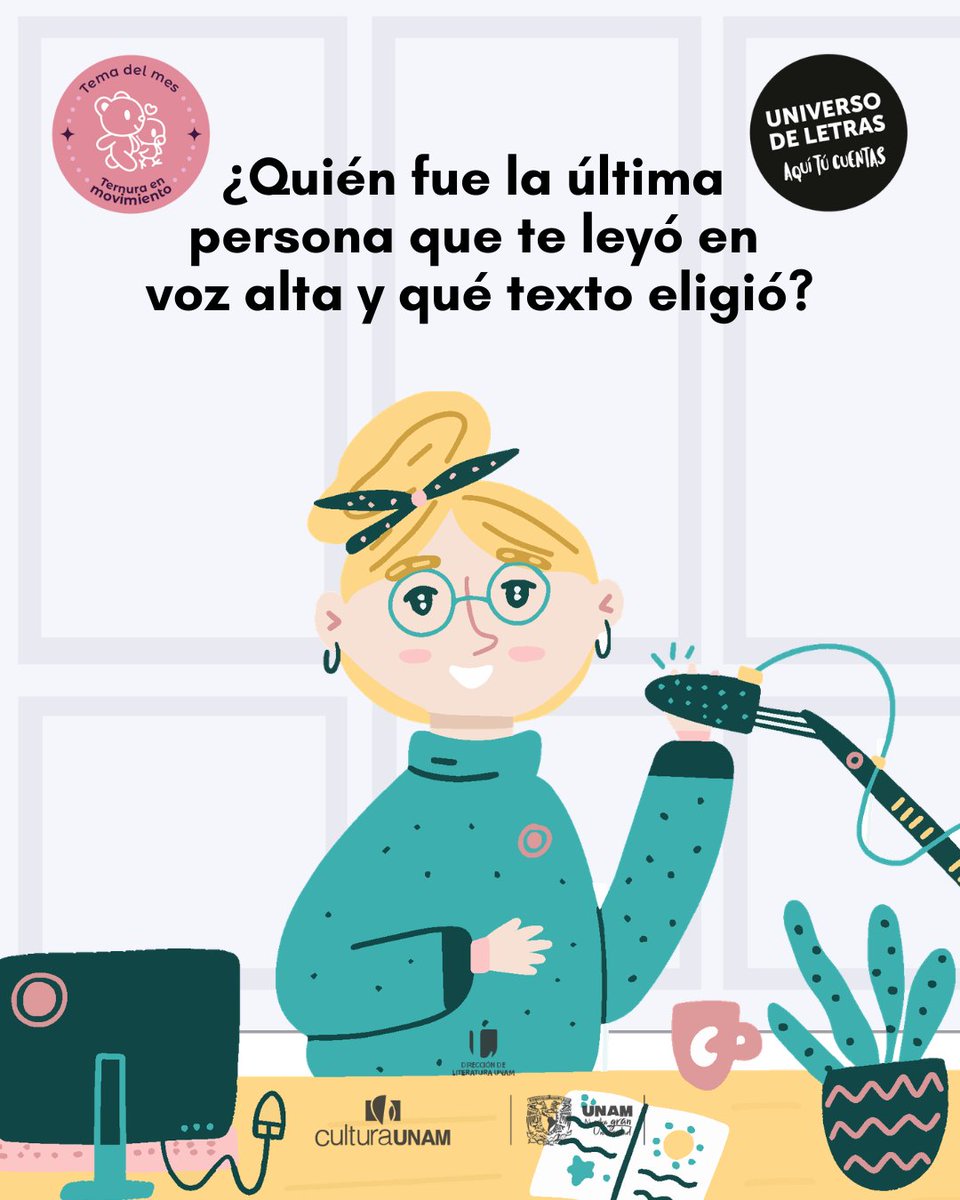 En FB e IG de Universo de Letras todos los lunes a las 8 de la noche te leemos en voz alta.